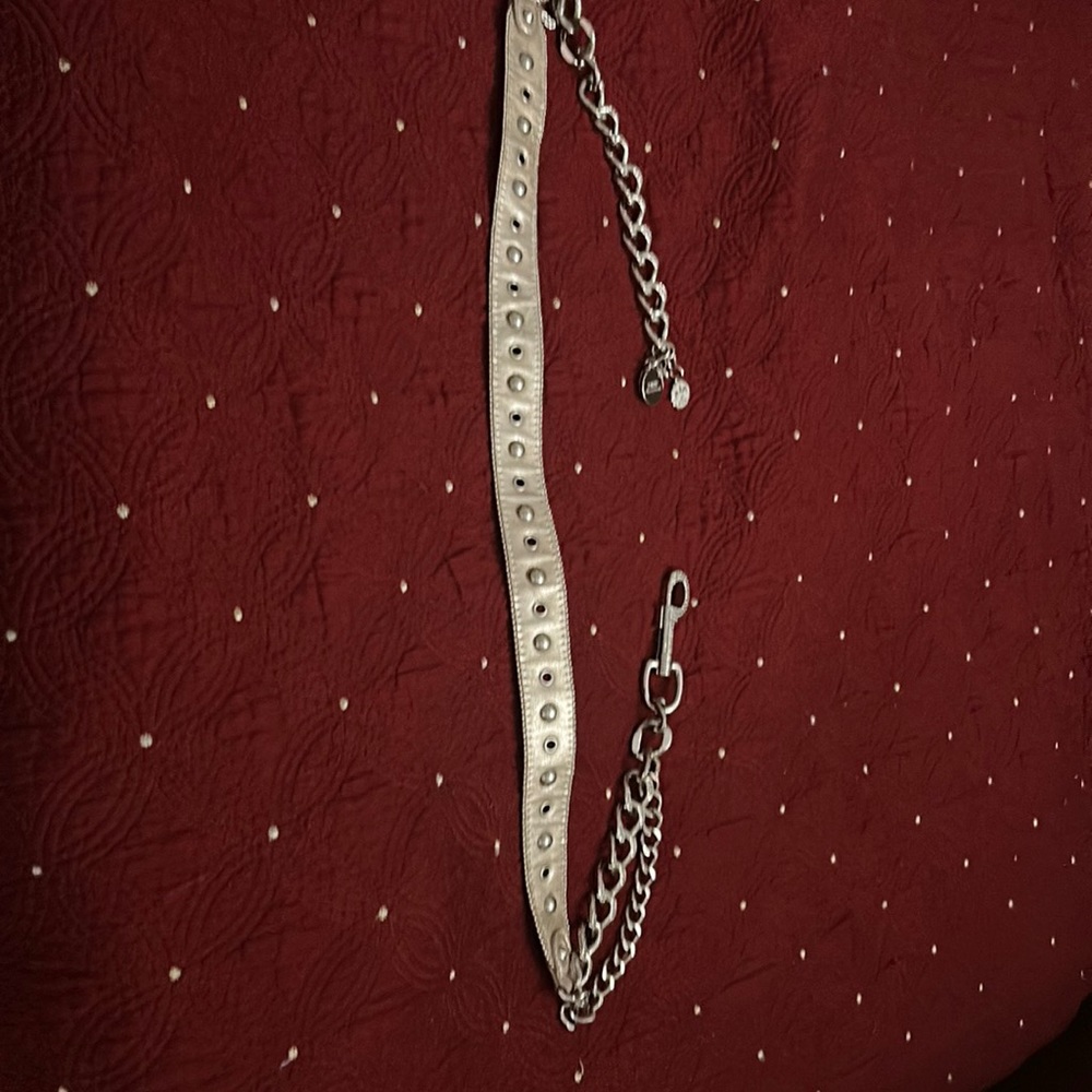 Used Kathy Van Zeeland gold tone jeweled belt 40 inches